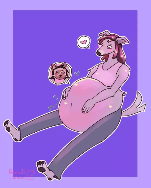 {image} Stay with me (llamutt_lumen) [furry] [F/f] [female dog pred] [semi unwilling cat prey]  by llamutt_lumen