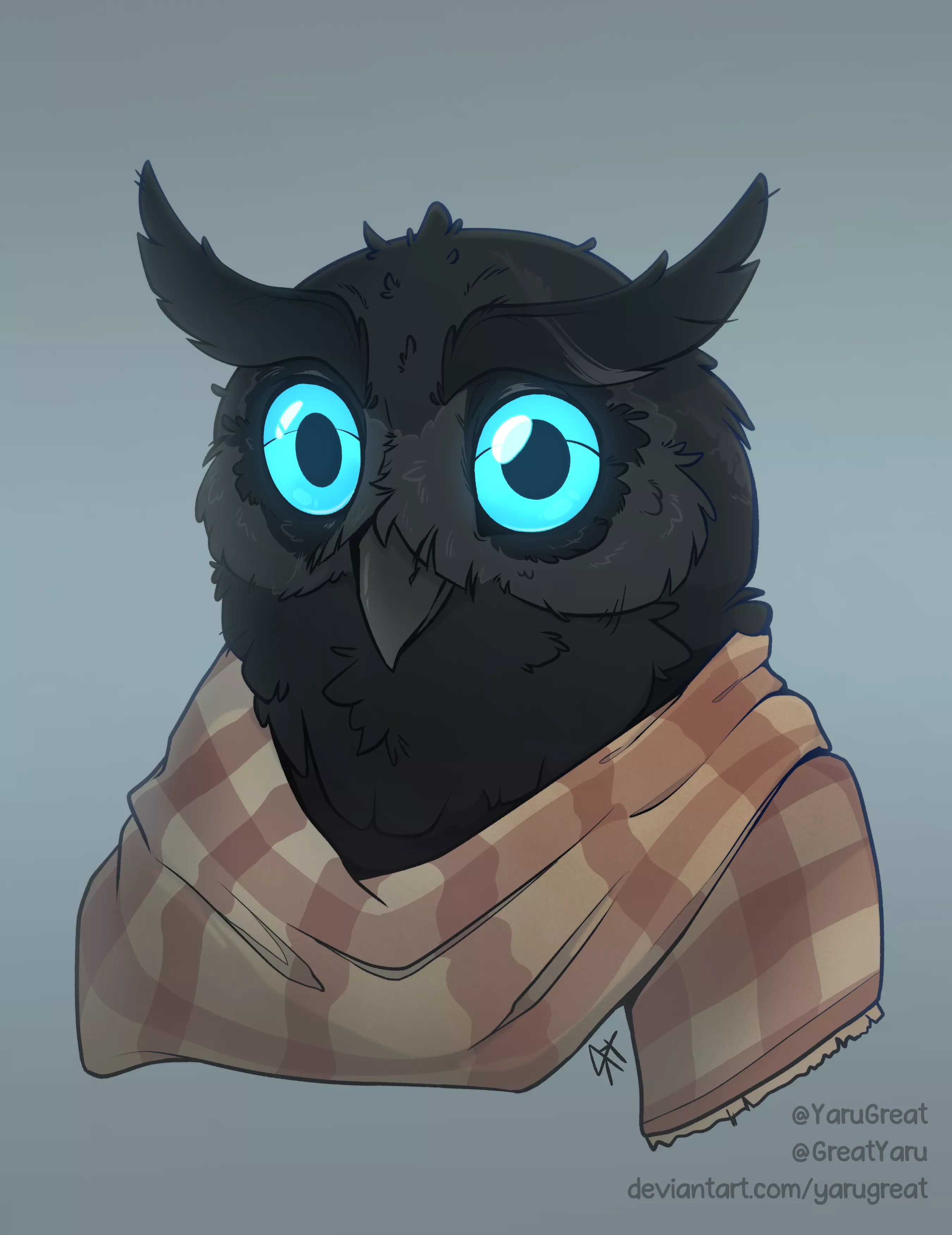 Sabik the owlin portrait [art by me] posted by YaruMaps