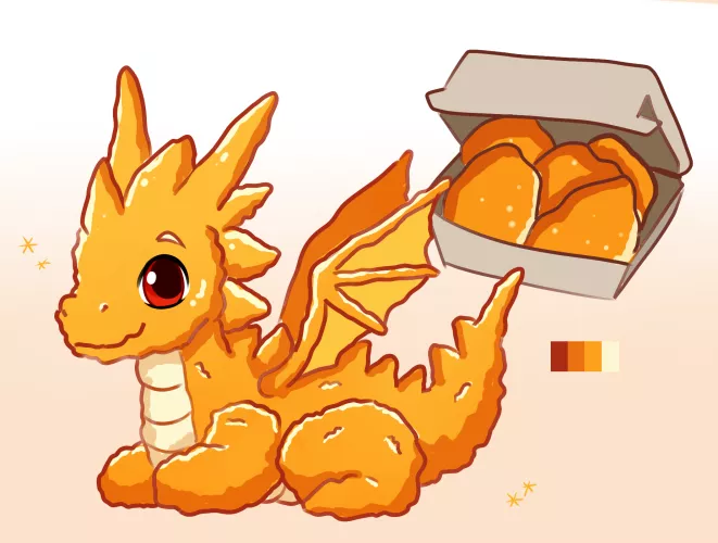 What Sauce Will You Dip The Chicken Nugget Dragon In? - Adoptable (Art and Design by Me!) by Glittering-Amount-68