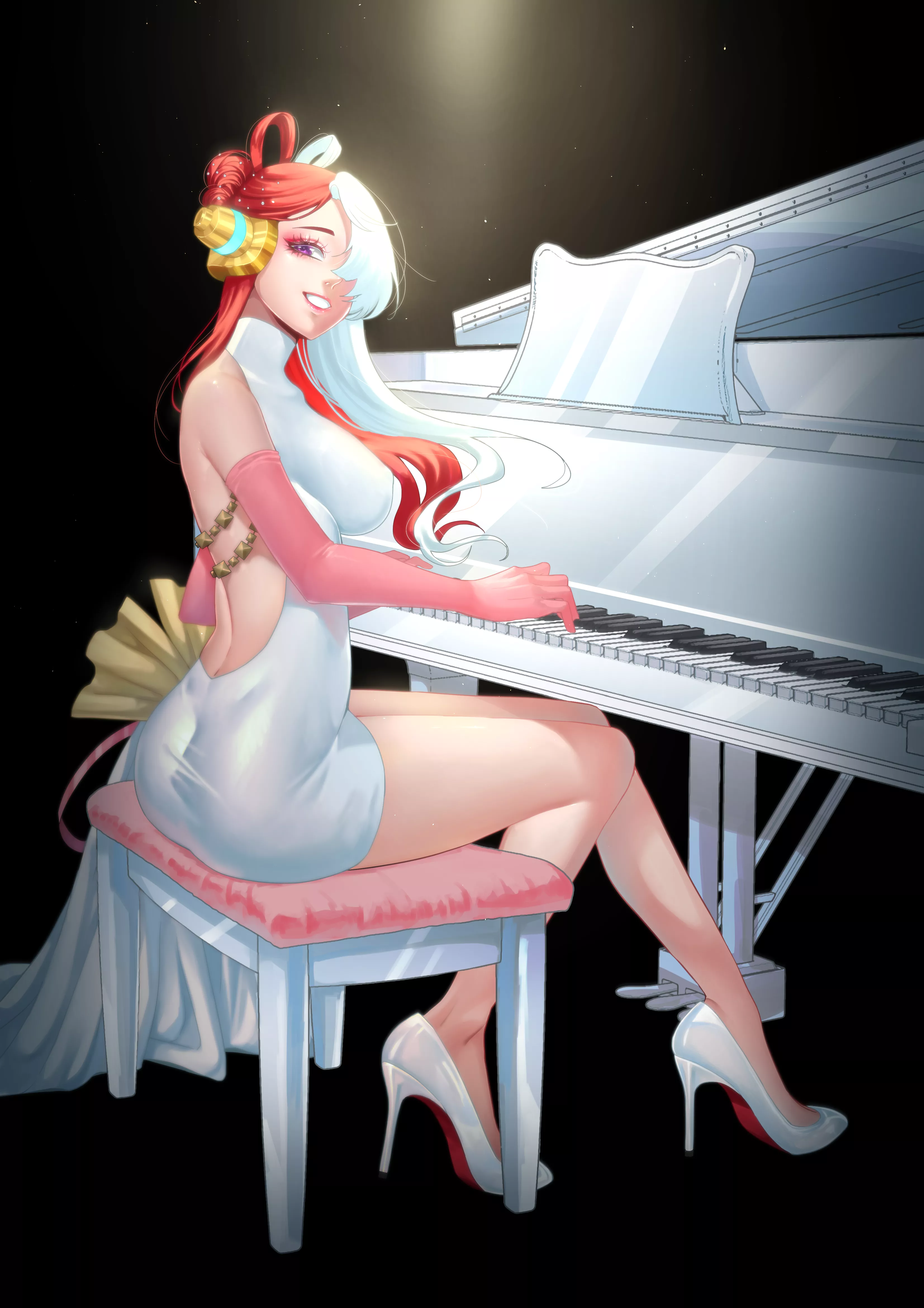 A stunning Uta playing the piano (Liliica) [one piece] posted by darkrobbe1