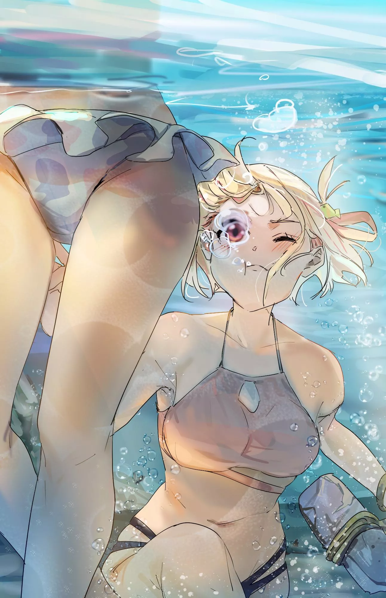 Chisato Checking Out Takina Underwater (Lycoris Recoil) posted by Csxc