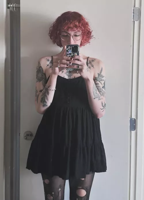 Favorite dress 🖤 feeling cute  by midwest_wednesday