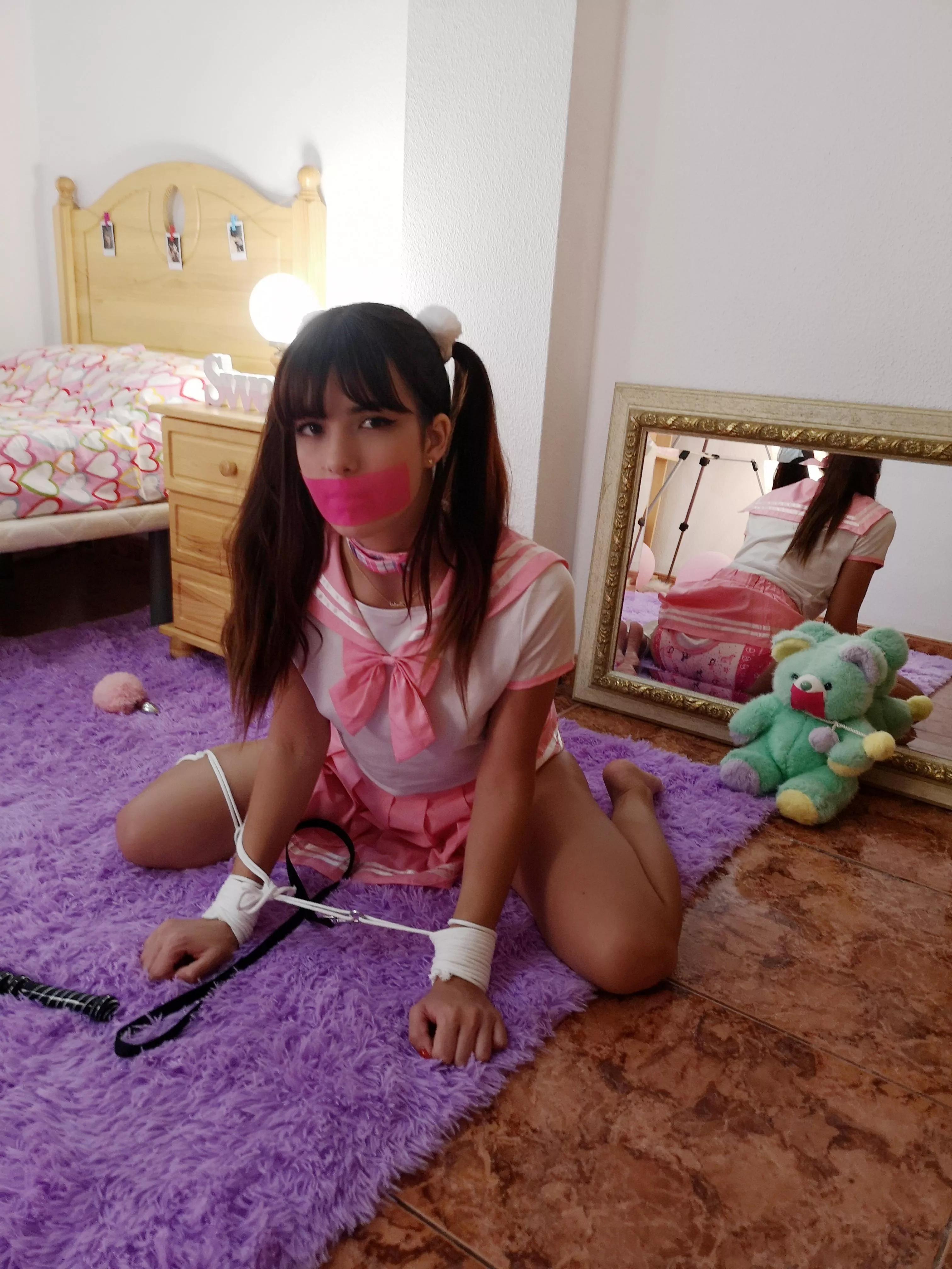 I even gagged my teddy bear🧸.  posted by sweetybebita