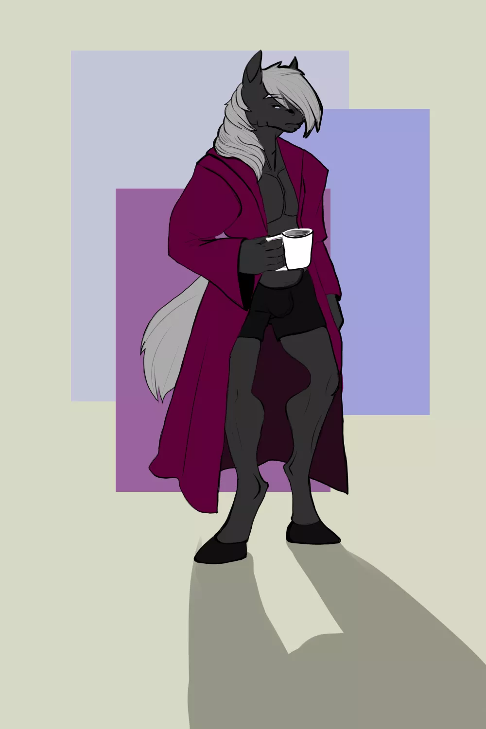 I made myself a new character, his name is Jack, he is a horse. He is 192 centimeters tall and loves cuddling, hiking and billiards. He works as a bar manager and his favorite alcoholic cocktail is Long Island). posted by INFFOX