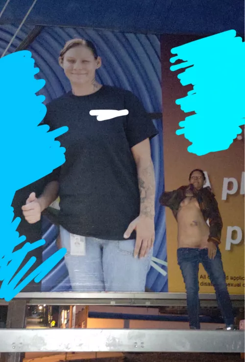 In front of a billboard I was on by Newtynkerbell