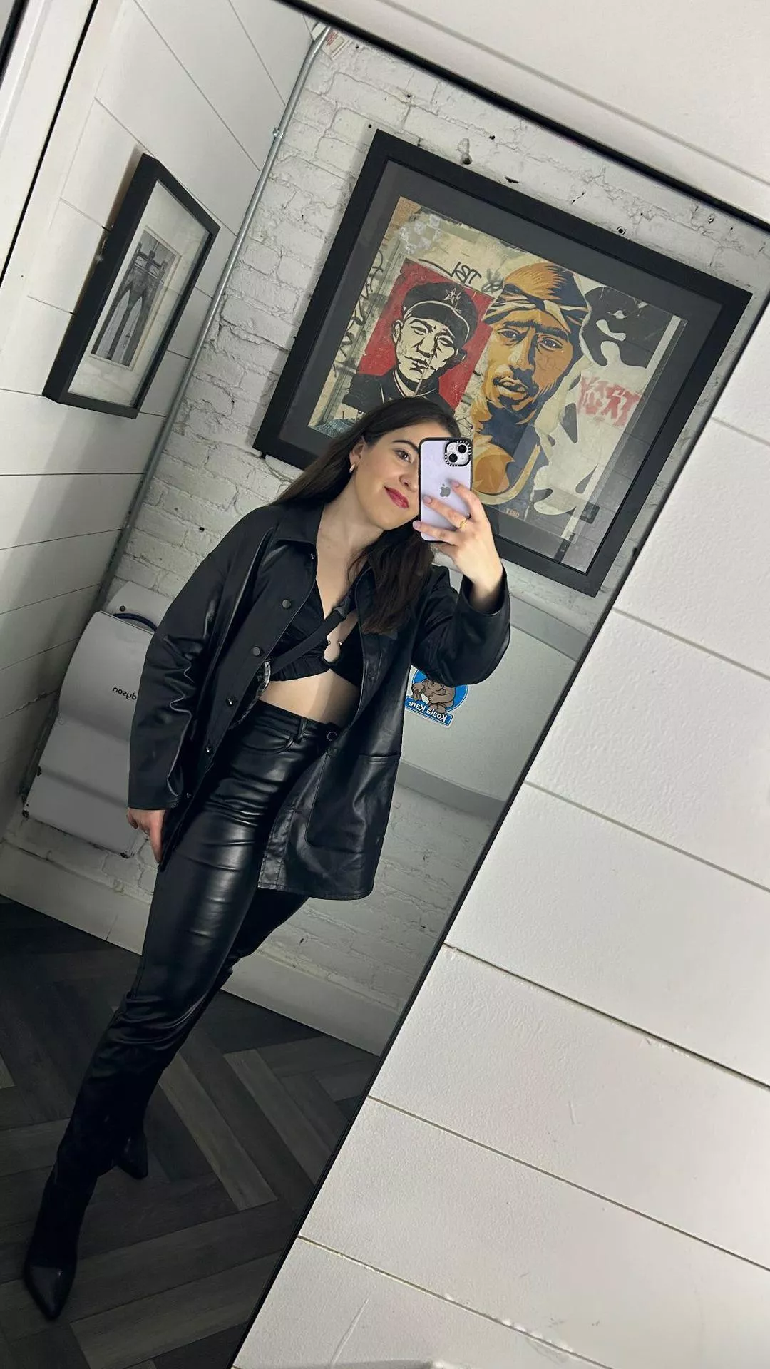 Leather pants selfie  posted by lebship5