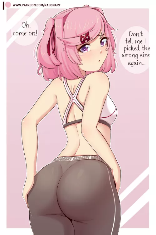Natsuki hitting the gym (RaionArt) by FlammableJessica