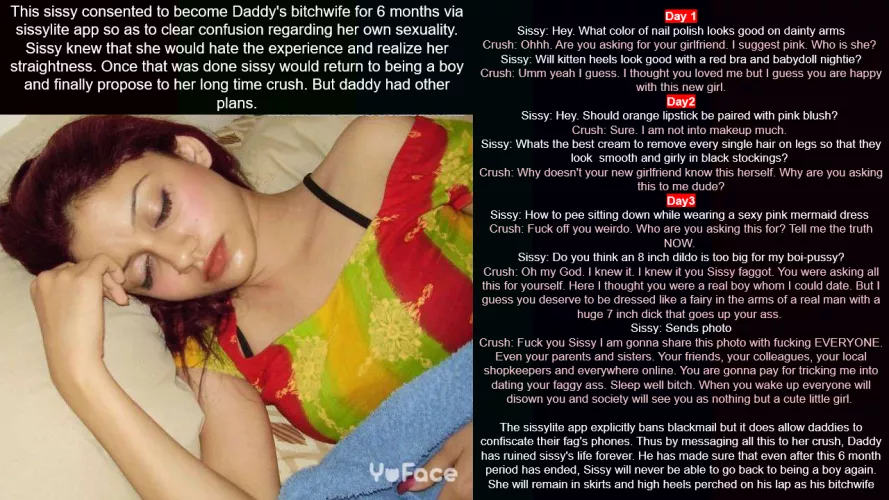 Sleeping sissy outed to the world by Archfairy