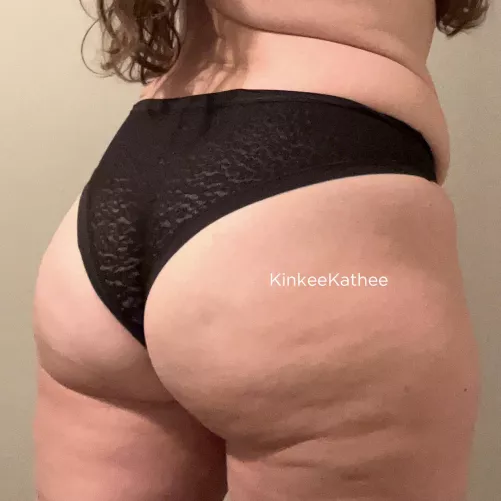 thick milf booty in black stretch lace (with long hair ... it almost reaches my ass) by KinkeeKathee