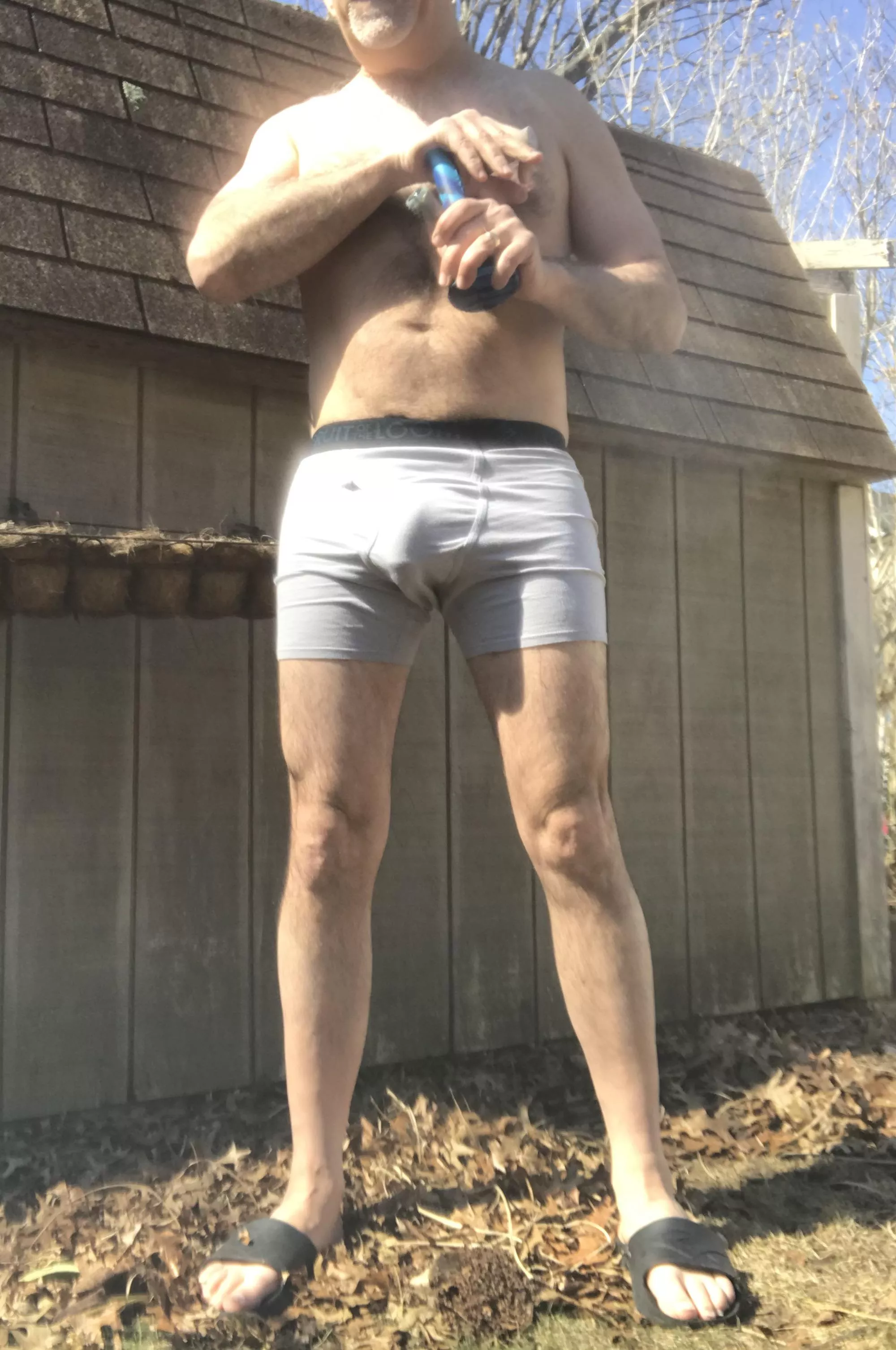 Too cold to be out here naked but getting war(m)er. Peace&Love my friends posted by boredsuburban420