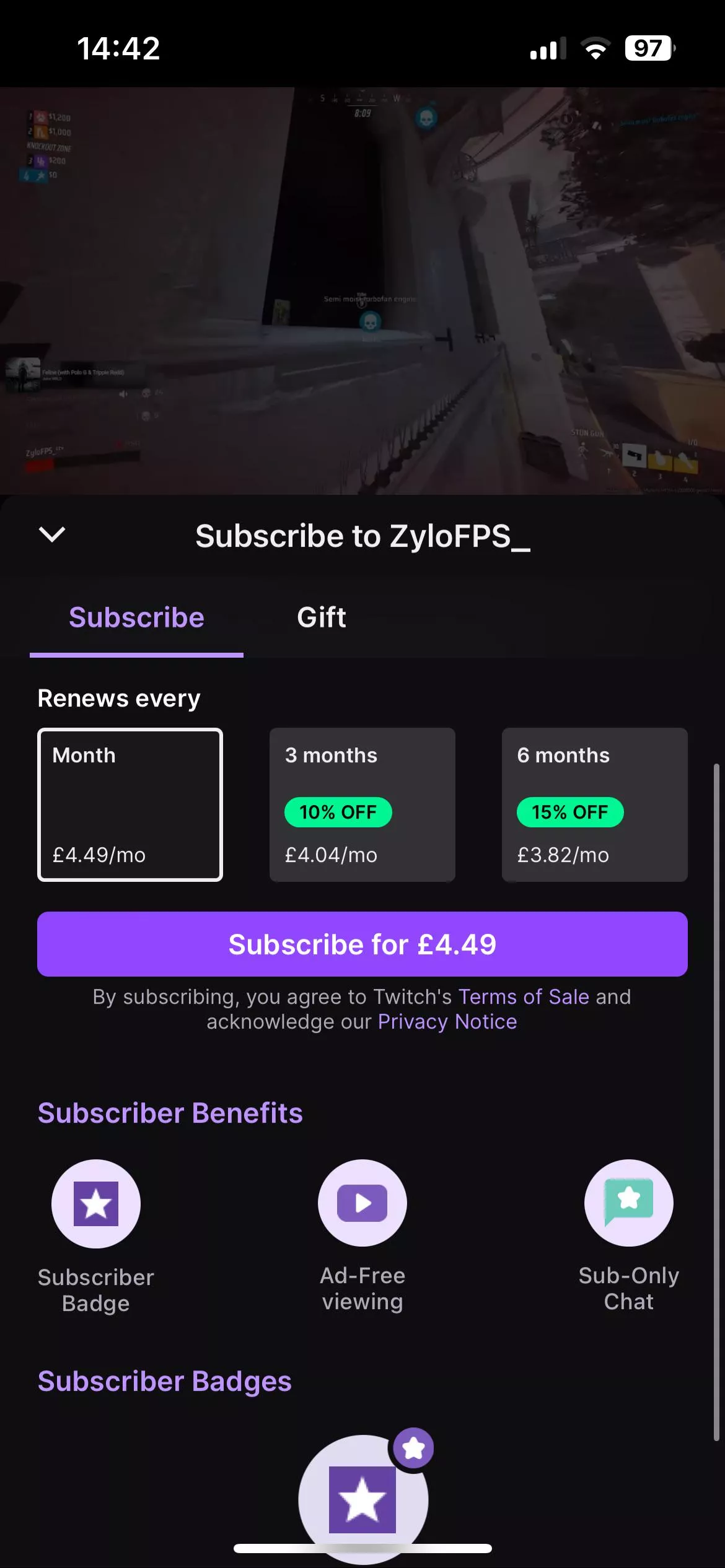 Twitch Prime Sub posted by NotGhostXV
