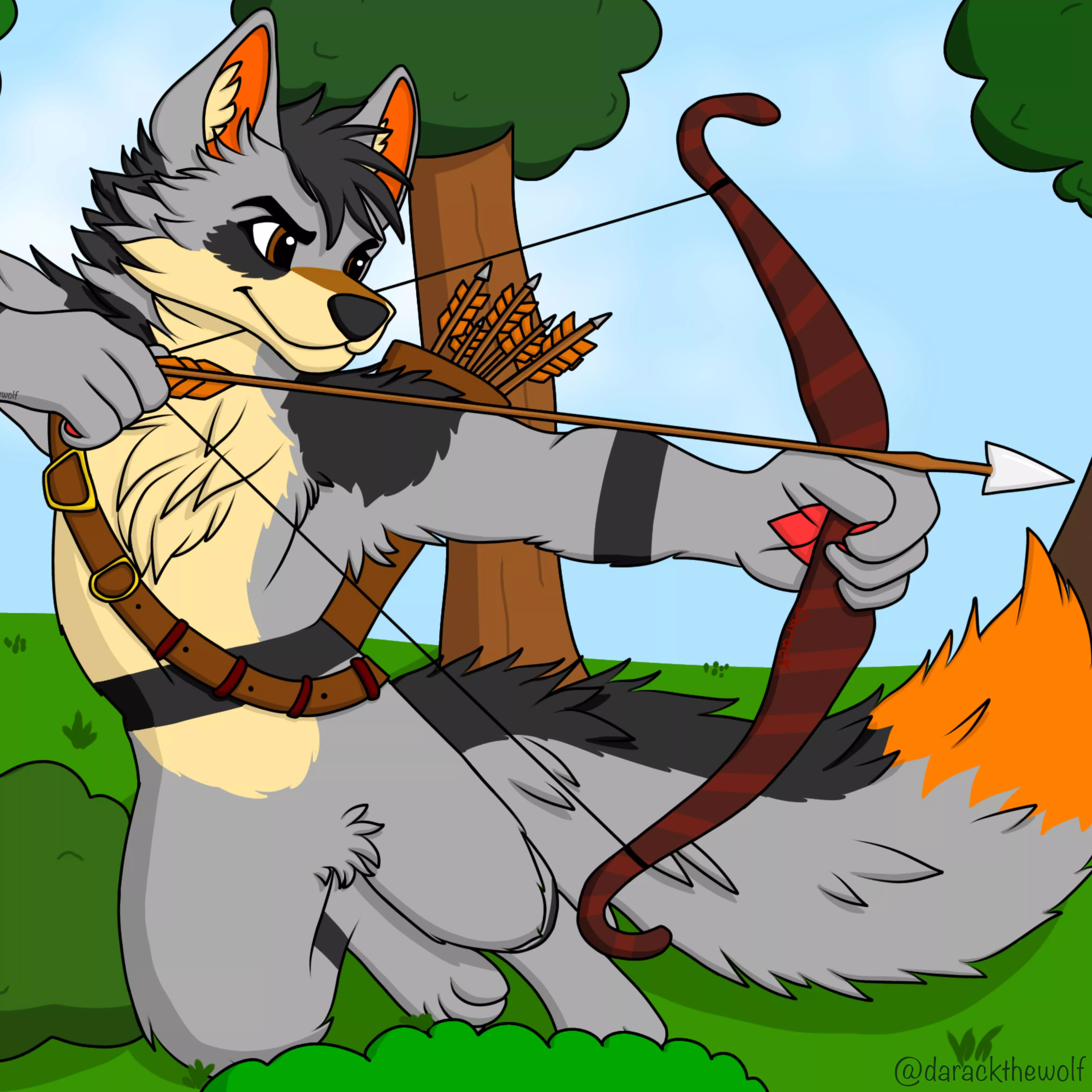 Darack is practicing his shooting skills posted by KatFurry4