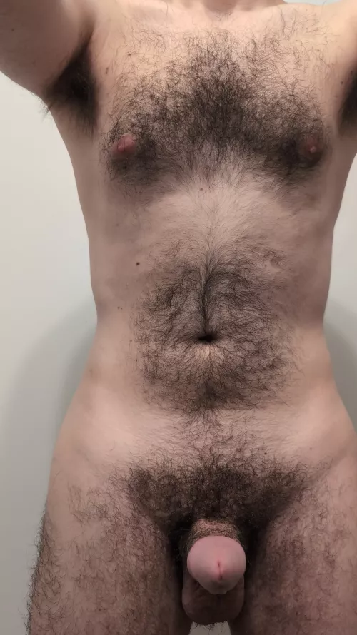 Giving you a good view of my hairy body and my pubes by Rod-Hard7