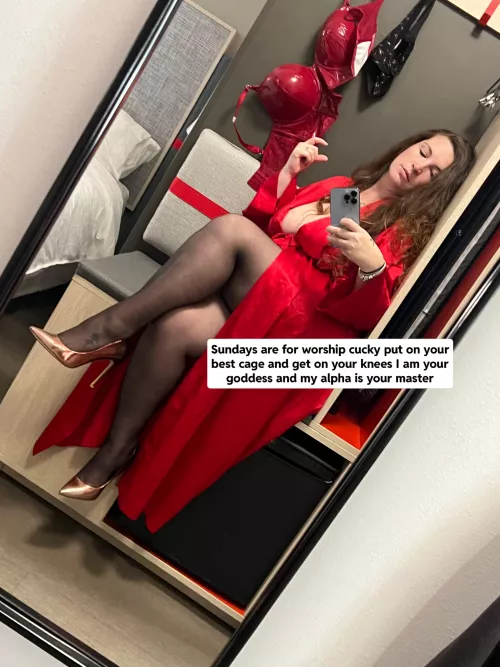 Put on your Sunday best cucky , ie your best cage and collar  by mistressbrazda