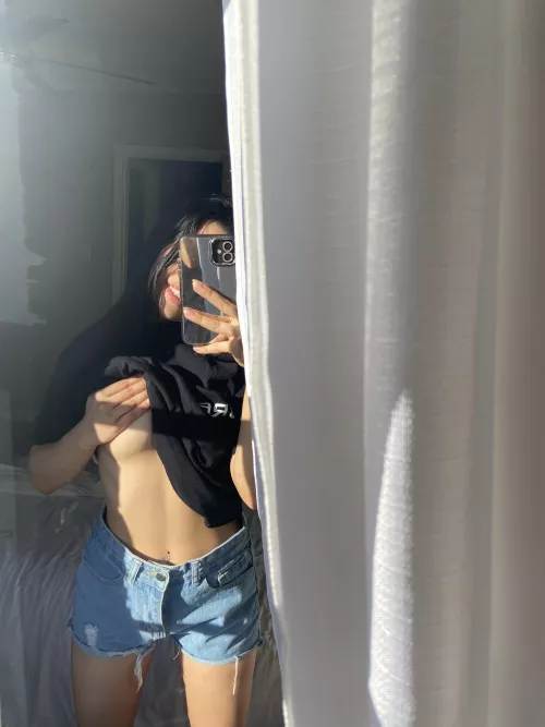 ripped my jeans to make them into denim shorts 🥵 by thtgirlnextdoorr