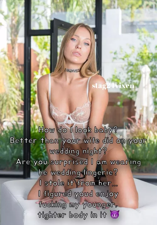 She wears your wifey’s lingerie  by Stag24vixen