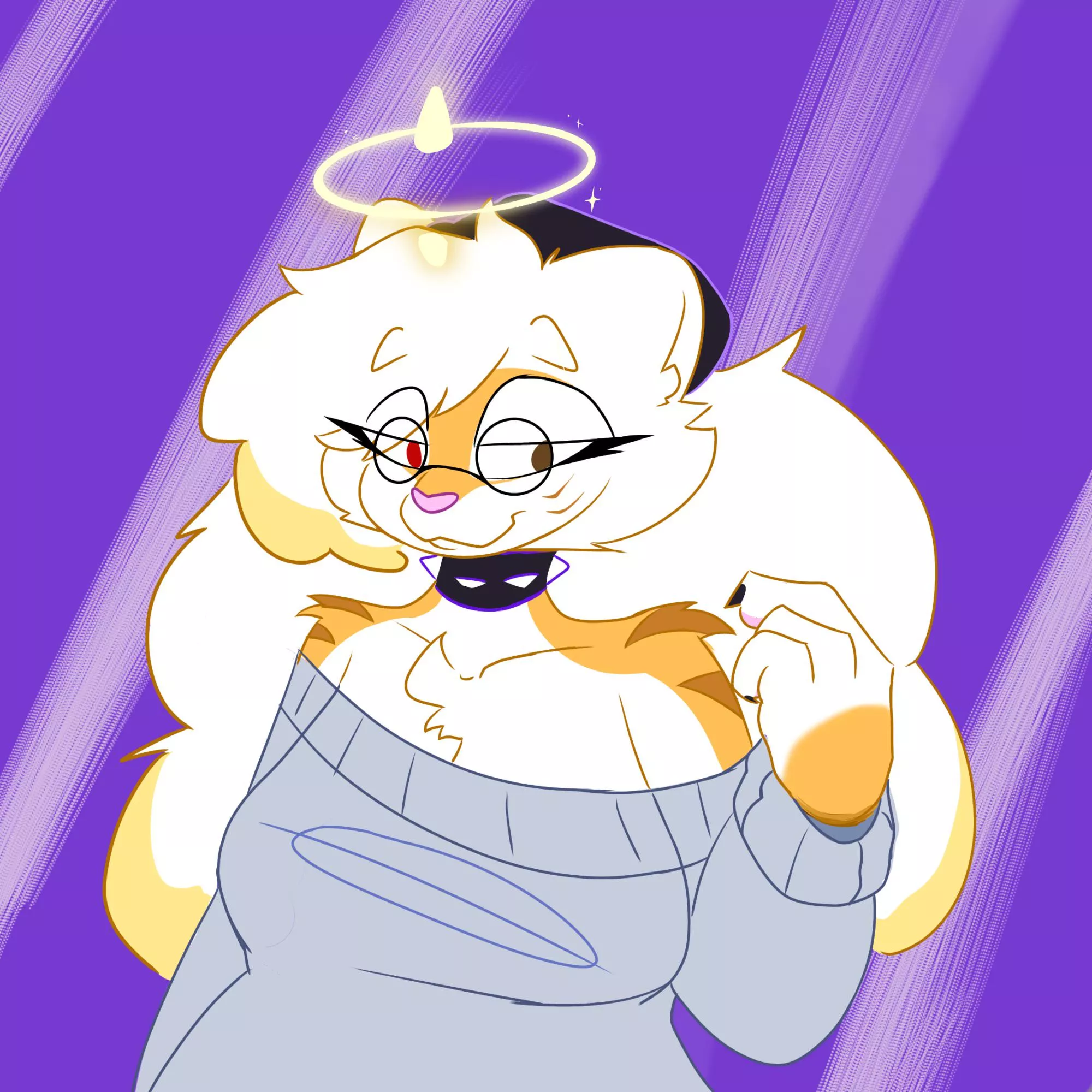 A random doodle of my sona I finished a day ago.  posted by SpookyCinnaBunn