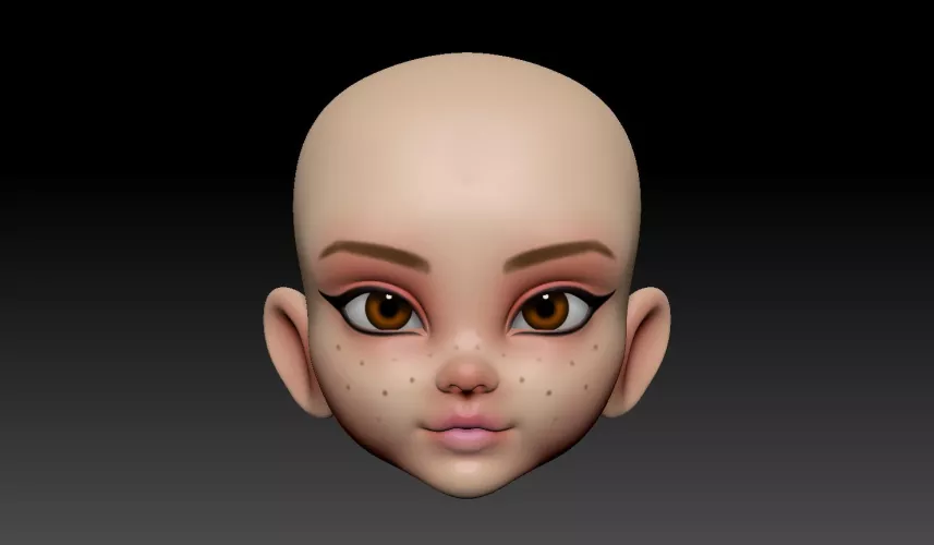 Anime E-Girl Doll Head Sculpt by Digoth_Sel