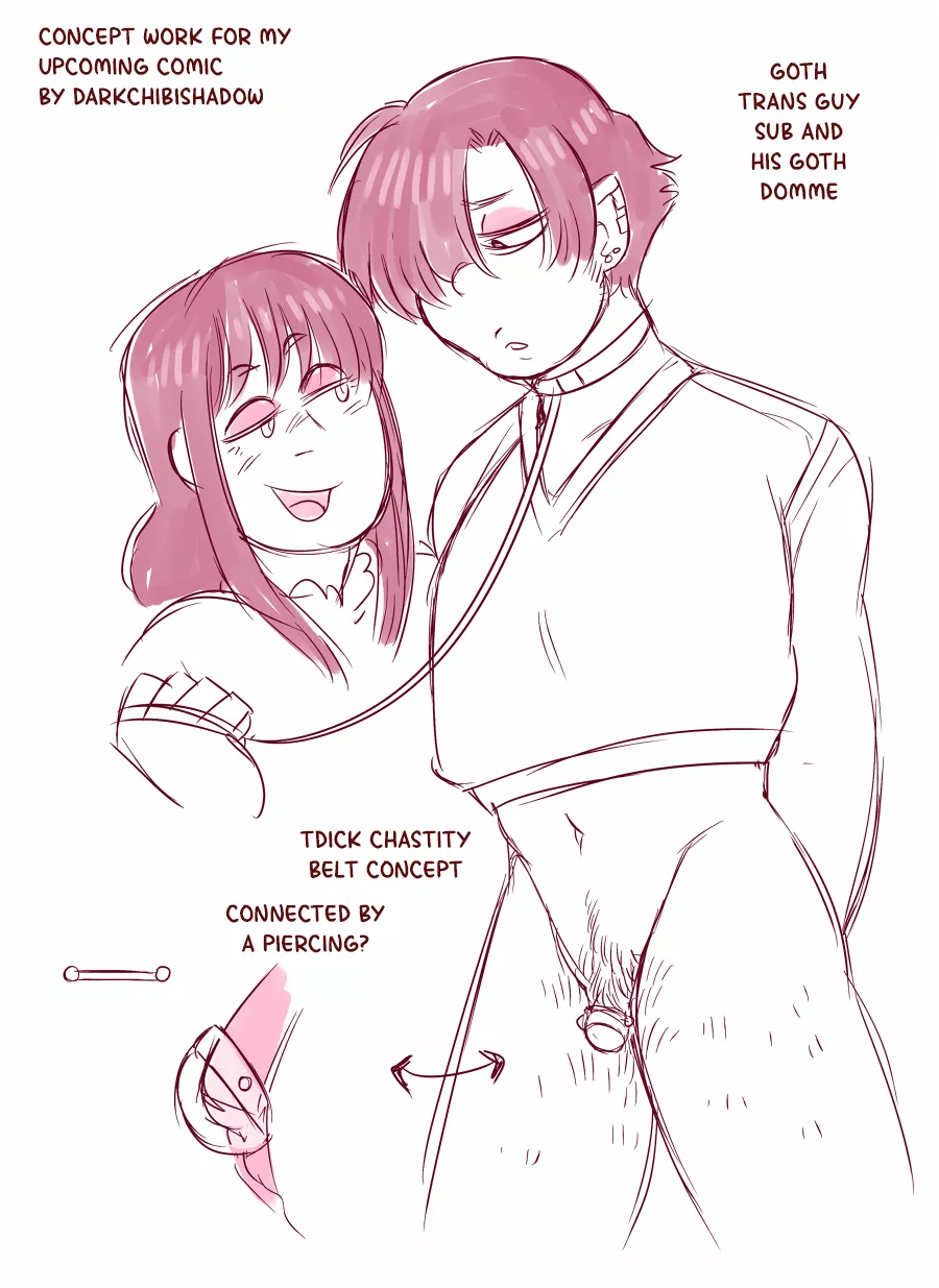 Concept work for an upcoming comic starring this trans guy and his domme! posted by DarkChibiShadow