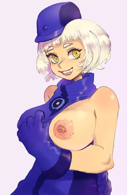 Elizabeth showing a tit (MajoDawn) by BloodsoakedDespair