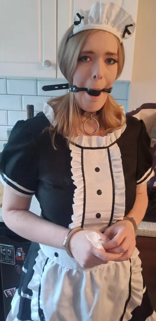 Gagged and ready to serve by Little-foxie