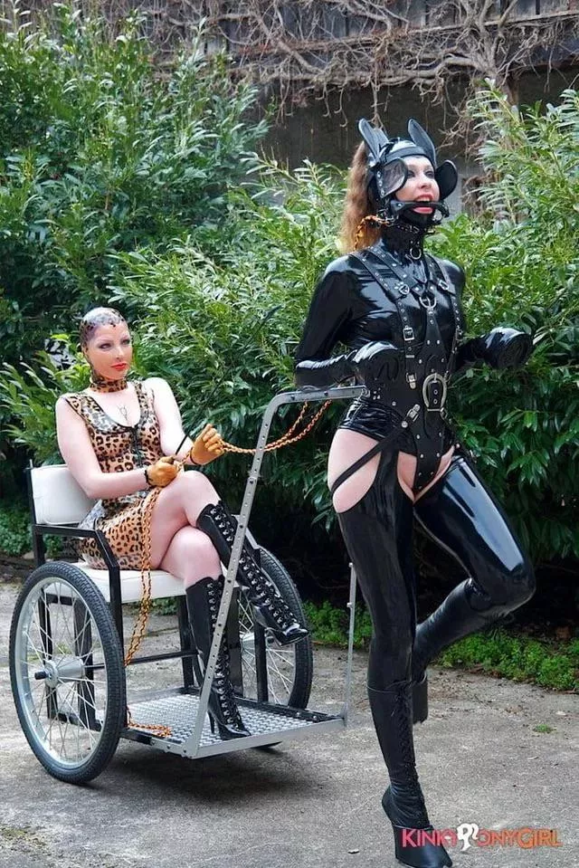 Latex pony on her sulky (Kinky Pony Girl) posted by rubber_bound