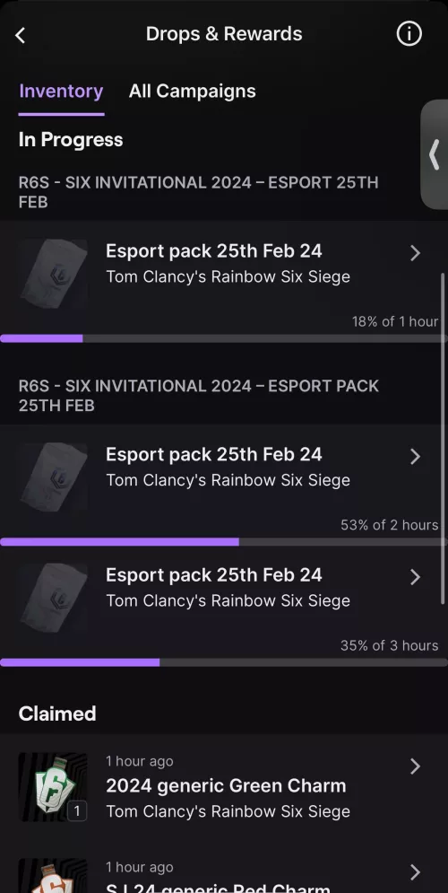My drops are not updating watch time? The first one is but the bottom two have been at 53 and 35 for the past hour. by gogurtz2
