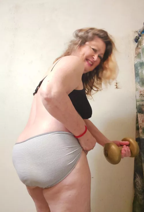 My panties look pretty as I work out by blondiedi1223