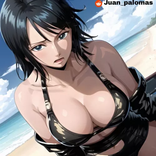 Robin's craving for a big cock between her huge breasts by Juan_palomas