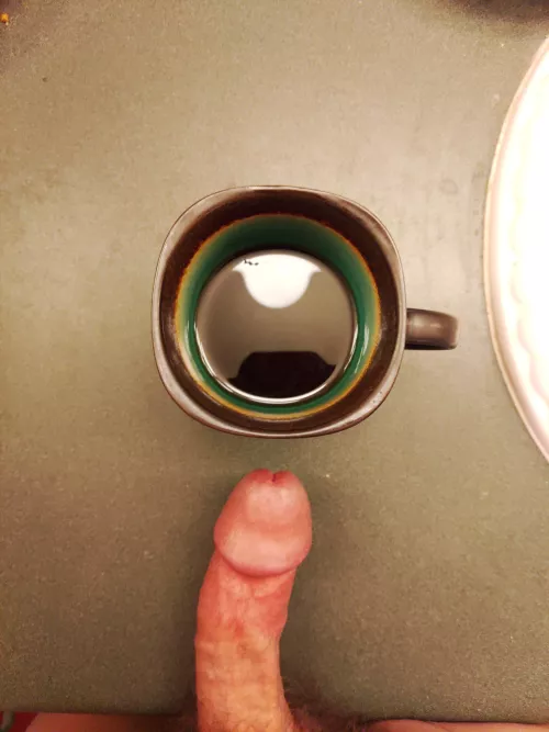 The coffee woke both of us up this morning 😁 by nudeexcursion