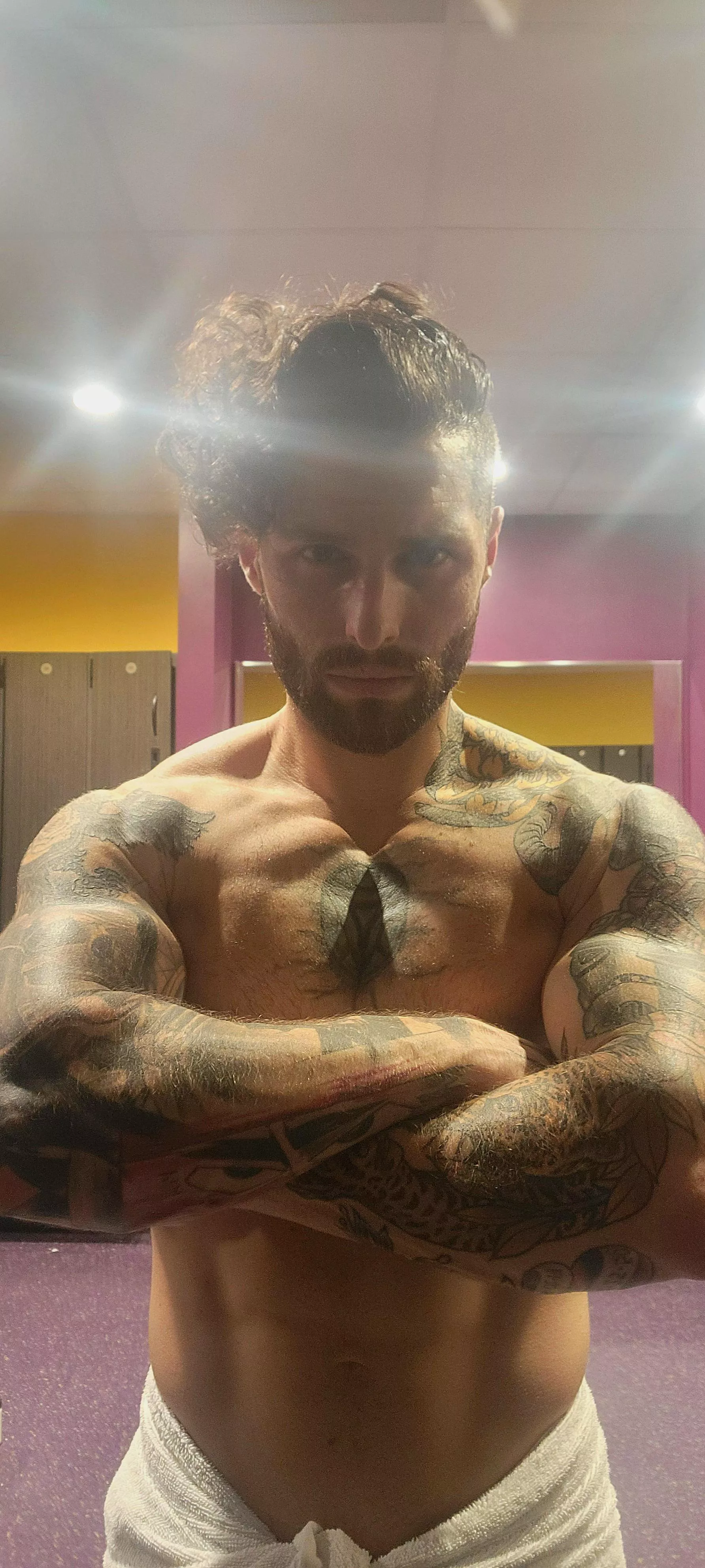 The look I give when you try to flake on our gym session.  posted by iron_tango_