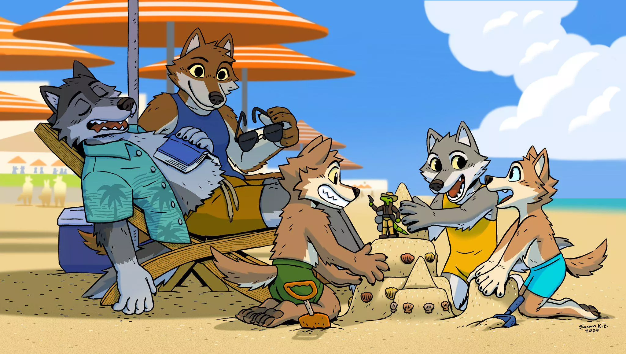 Wolf Family on the Beach [Saran Kit] posted by DL2828