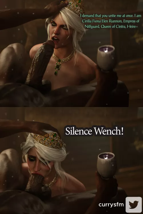 Empress Ciri chokes on cock (currysfm) by currysfm_reddit