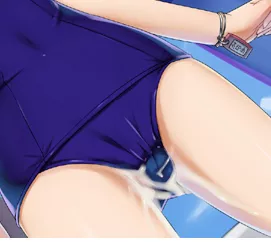 lf color source: 1girl, blue one-piece swimsuit, necklace, japanese text posted by Responsible_Pay_1710