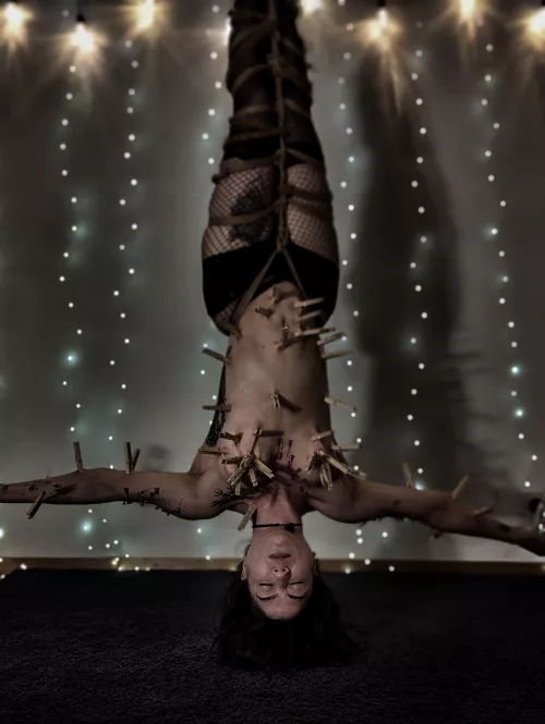 mermaid covered in needles and clothespins by semenawa