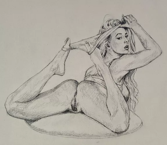 Nude on Sand Grain Paper by Jimmy by Jimmys_Paintings