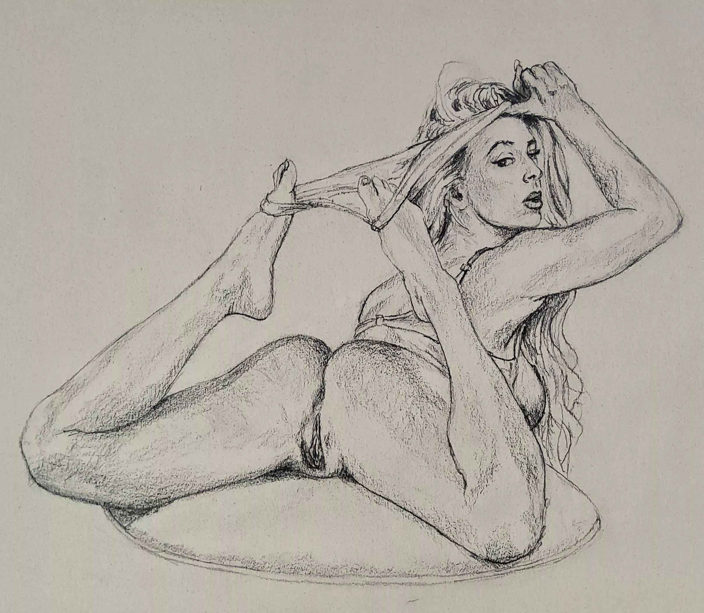 Nude on Sand Grain Paper by Jimmy posted by Jimmys_Paintings