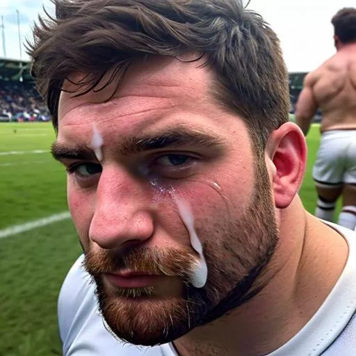 Painted by a teammate on the field  posted by DrinkThickCum