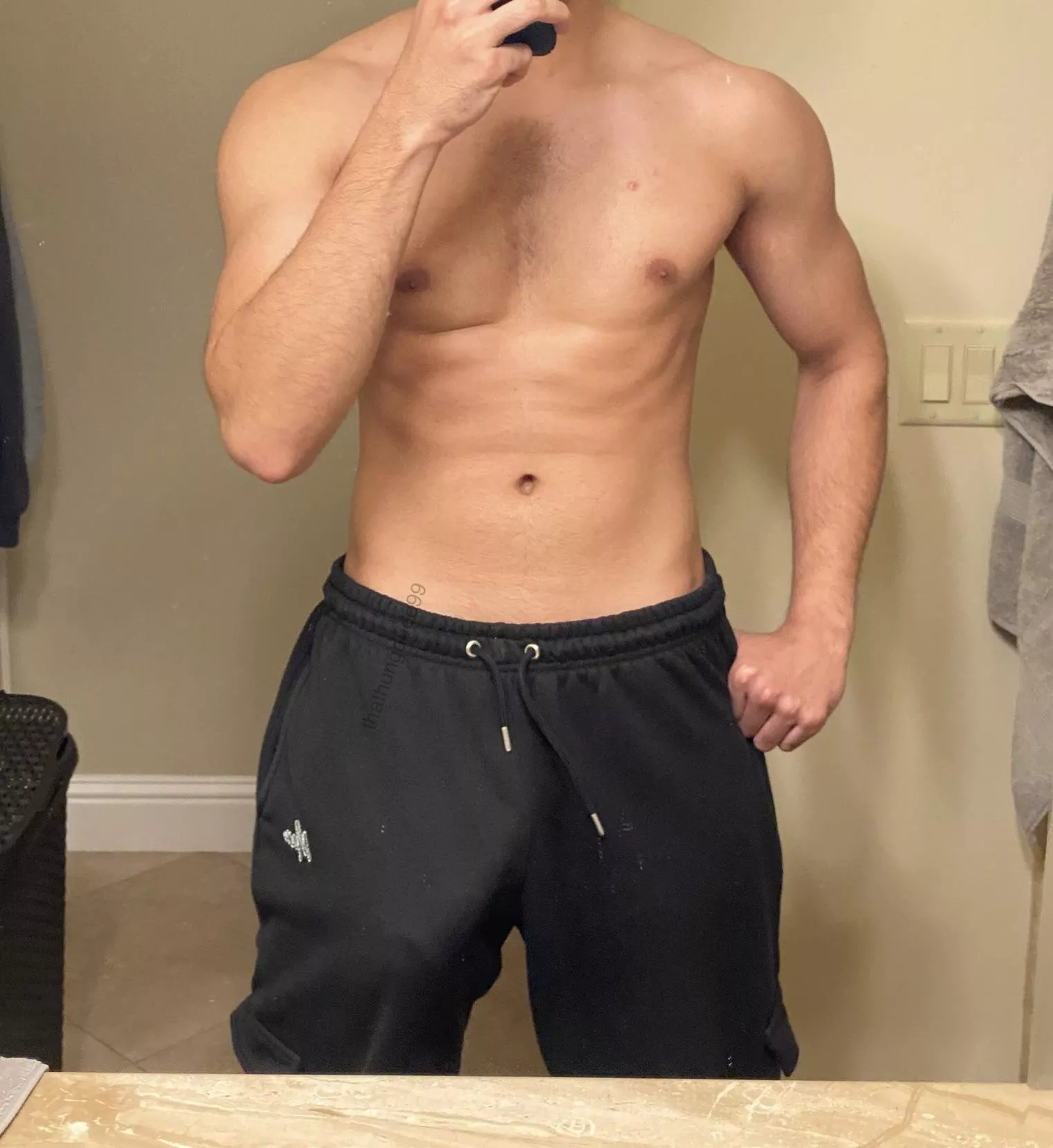 Think anyone noticed this bulge at the gym? It felt so heavy swinging as I walked posted by thathungdude99