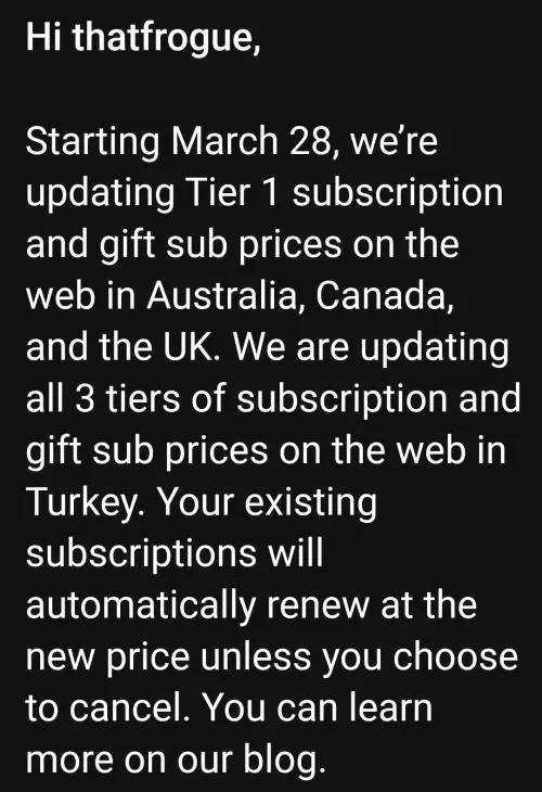 Twitch is upping the price of tier 1 subs :/ really hope they turn back on this by spellhelper