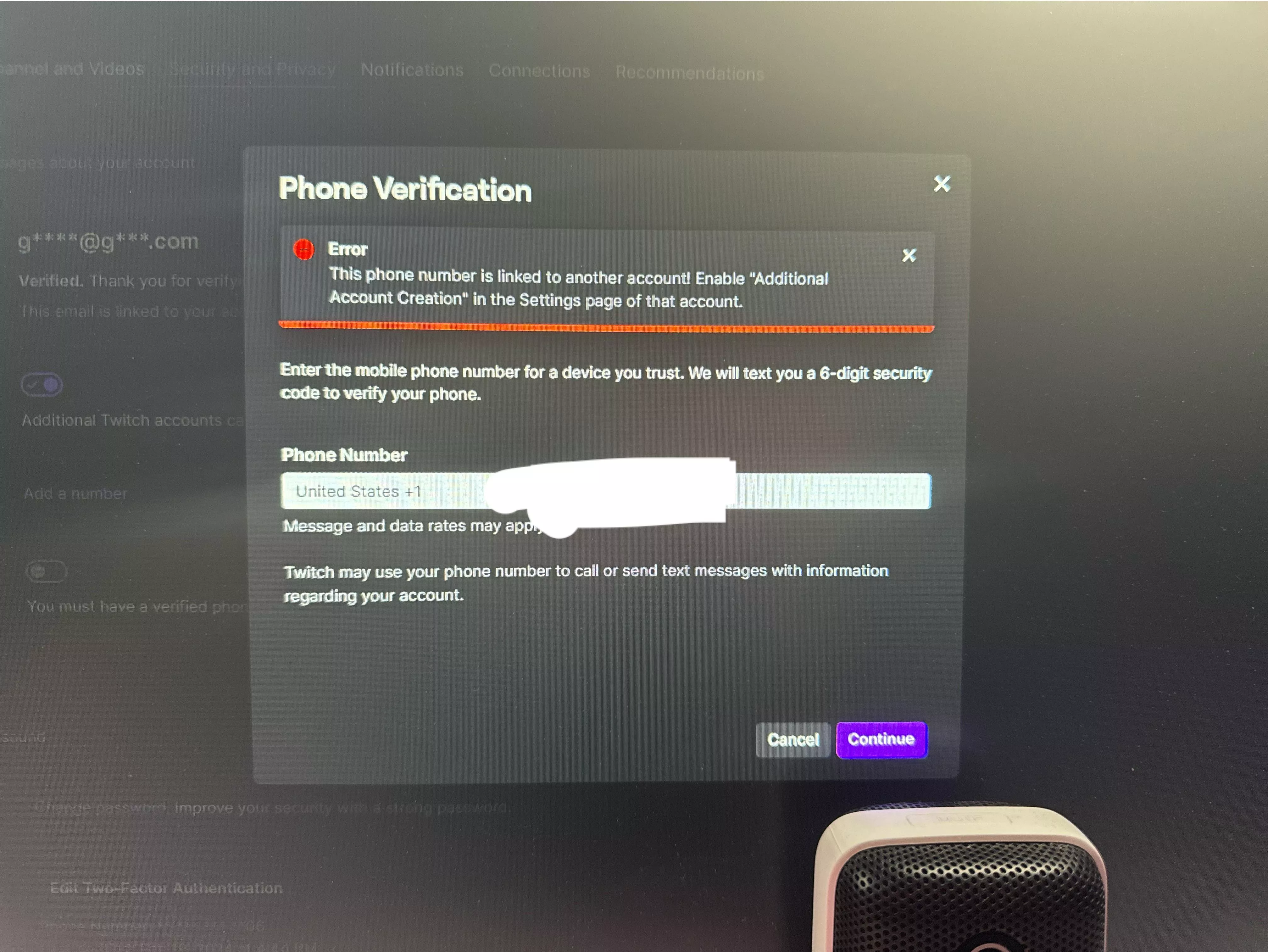 Twitch Phone Number Issue posted by xocashmoney