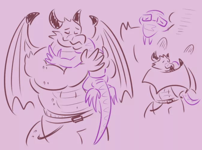 Wing Hug! 🐲 Cool thing daggos could do! by Spinopsyx