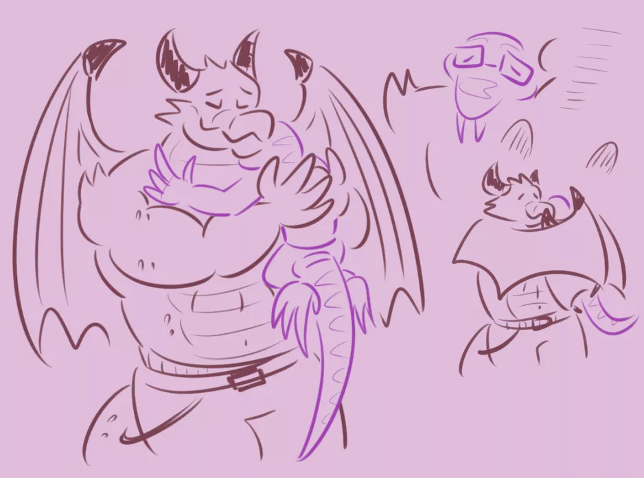 Wing Hug! 🐲 Cool thing daggos could do! posted by Spinopsyx