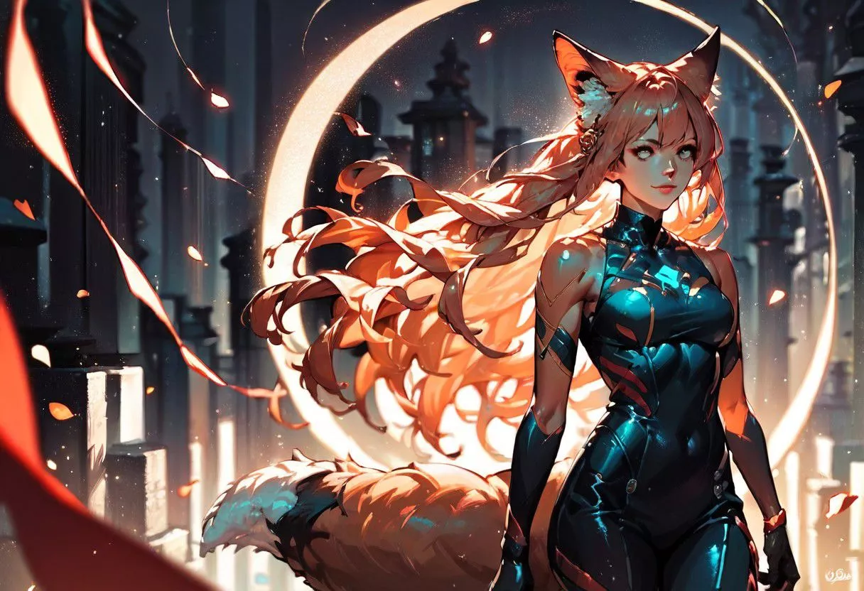 a beautiful catgirl in a very skimpy outfit (Art by TheAIRevolution on Deviantart) posted by wheelyboi2000