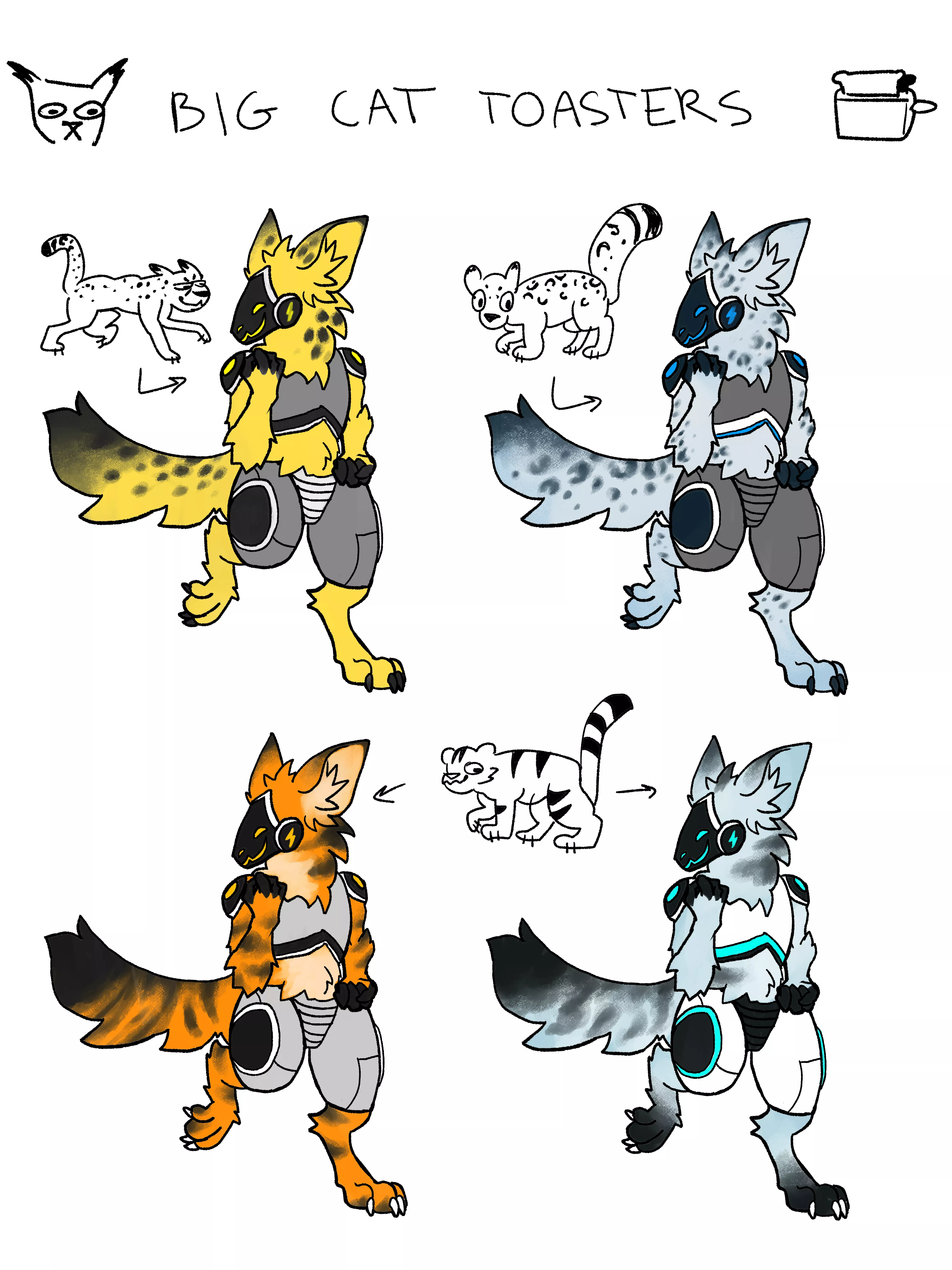 BIG CAT TOASTERSSS (art by me) posted by spindle-shank