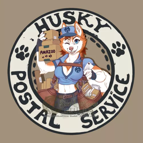 Husky Postal Service (Art by me) by sixthleafclover