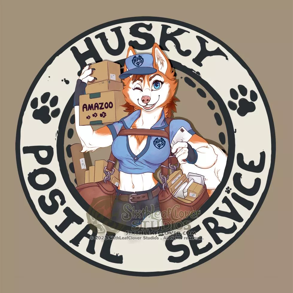 Husky Postal Service (Art by me) posted by sixthleafclover