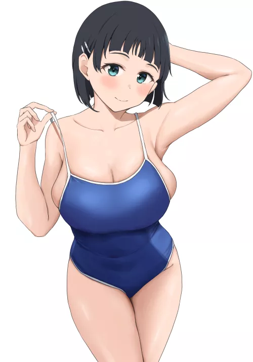 Suguha Posing In Her Swimsuit (Sword Art Online) by Csxc