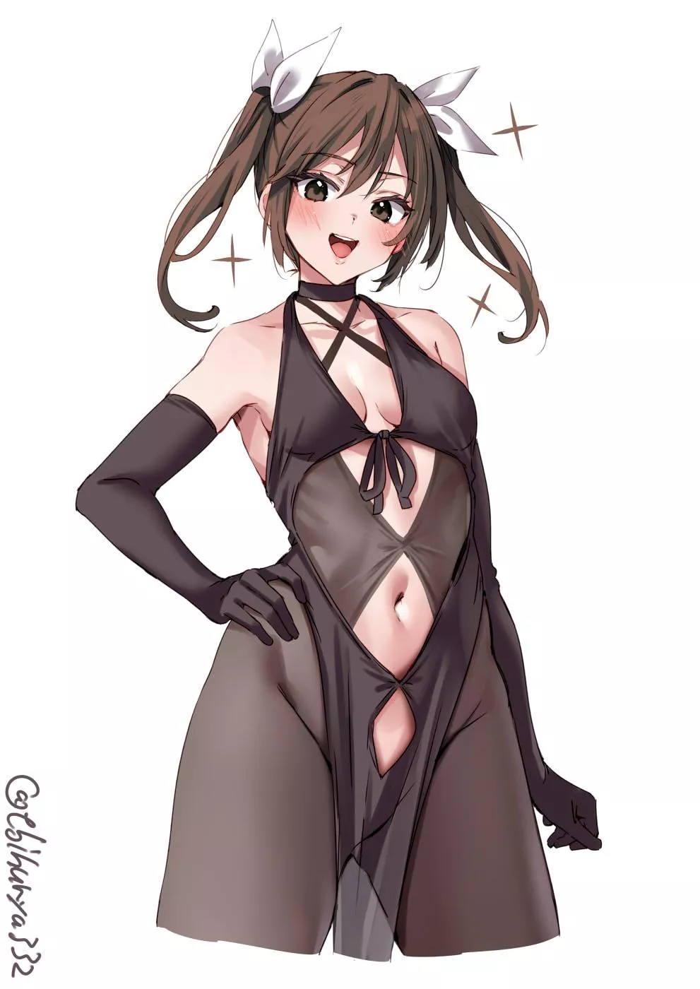 Tone in a rather revealing dress + bodystocking (Ebifurya) [KanColle] posted by llamanatee