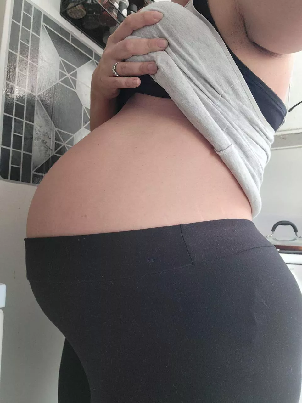 check out that 9 month bump! Still LOTS of time to grow yet! Officially my biggest bump yet out of 4 pregnancies! posted by Chelle00069